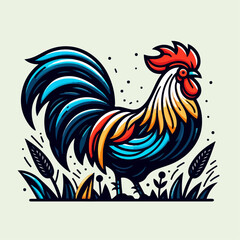 rooster isolated on white background