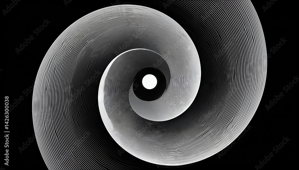 Poster gray spiral abstraction a dynamic vector design, intriguing and thoughtprovoking with minimalistic f