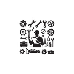 Maintenance silhouette icon vector design illustration