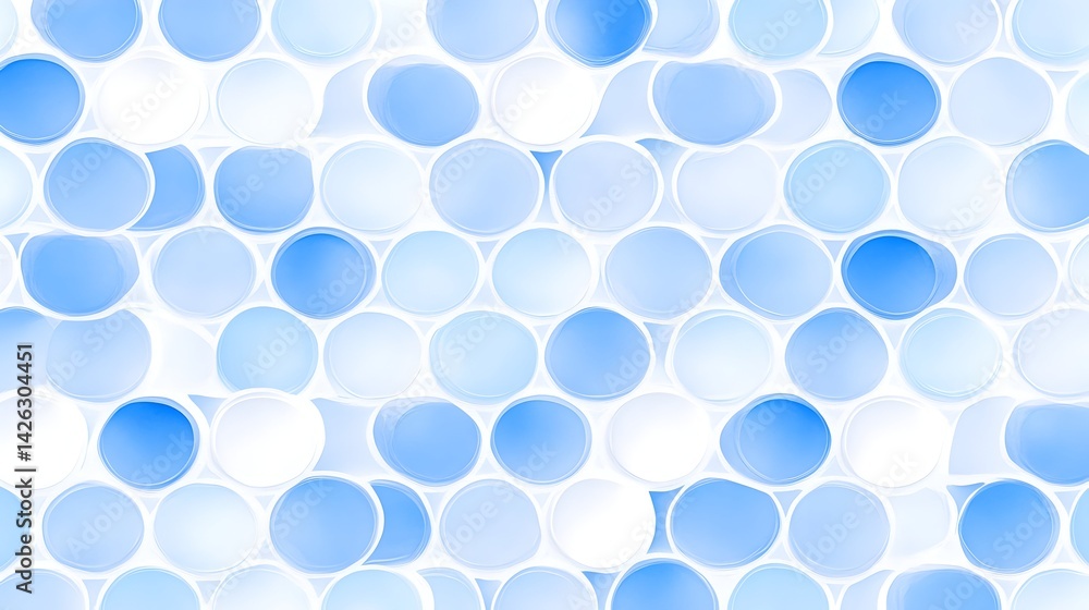 Poster abstract background of light blue and white circles, creating a textured pattern