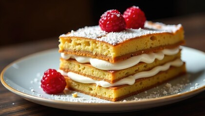 Classic Italian dessert, layers of coffee-soaked ladyfingers and creamy mascarpone , ingredient, top view