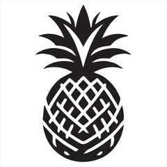 Obraz premium Pineapple Vector art illustration with leaves