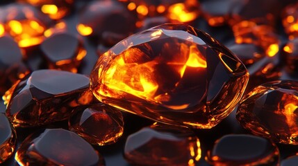 Burning Amber Gems