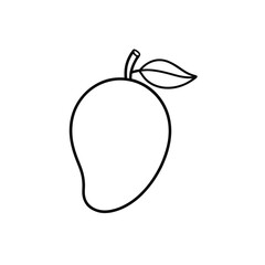 Mango isolated line art on white background.