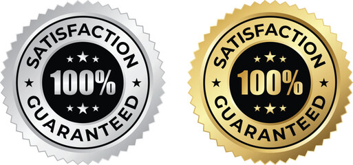 Satisfaction 100% Guaranteed Badge Trust Guarantee Seal Design