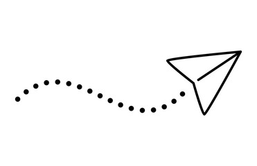 飛んでいる紙飛行機のイラスト　ベクター
