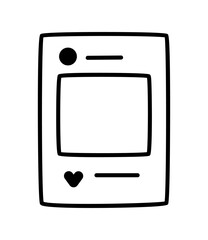 SNS投稿画面のアイコンイラスト　ベクター
