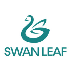 Fototapeta premium swan leaf flat minimalist logo design