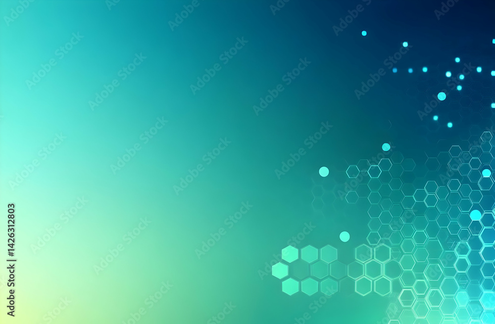 Aufkleber a vibrant abstract background featuring a blend of teal and blue shades with hexagonal shapes. ideal