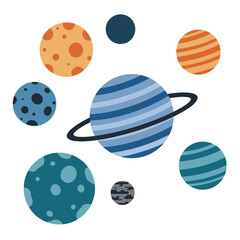 Stylized Planet & Solar System Icon Set © pa