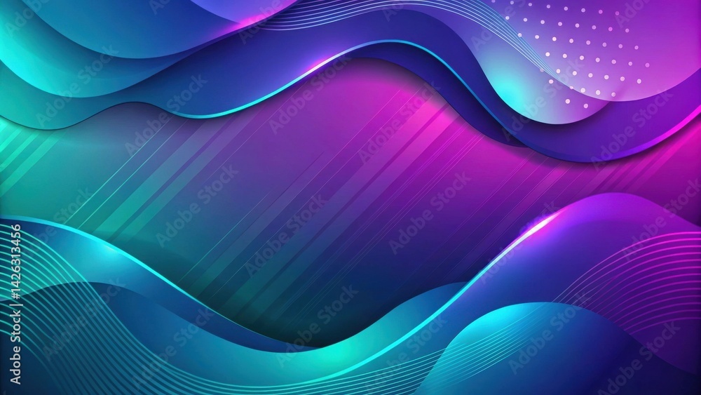 Poster Abstract Dynamic Waves, Gradient Hues, and Linear Patterns Background
