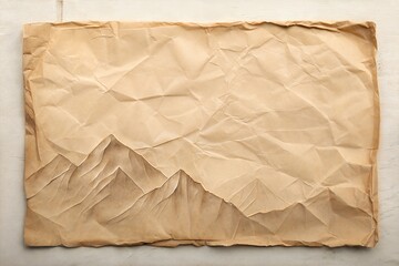 Obraz premium Vintage crumpled paper texture in pale brown, suitable for creative designs with a rustic feel. (Background)