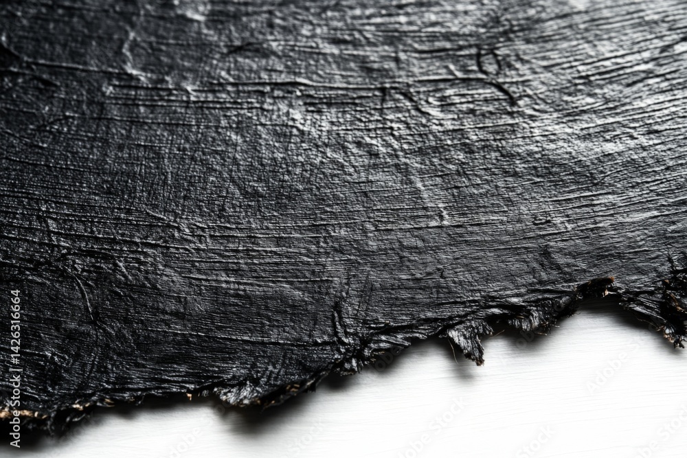 Poster Black textured surface showcasing intricate details and natural patterns in a close-up view