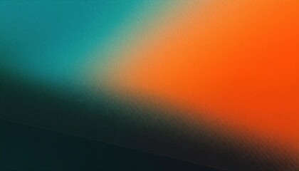 Grainy Teal Orange Black Gradient Poster Banner Striking Grainy Texture Effect Illuminating a Vibrant Color Blend Backdrop for Digital Art, Home Decor, or Design Inspiration