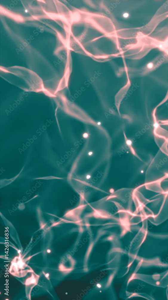 Poster warm golden flowing abstract fabric texture with glowing light streaks and soft hexagonal bokeh, ele