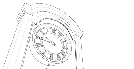 Obraz premium retro style clock 3d illustration