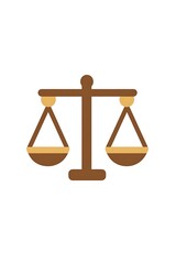 Justice Scales Icon on White