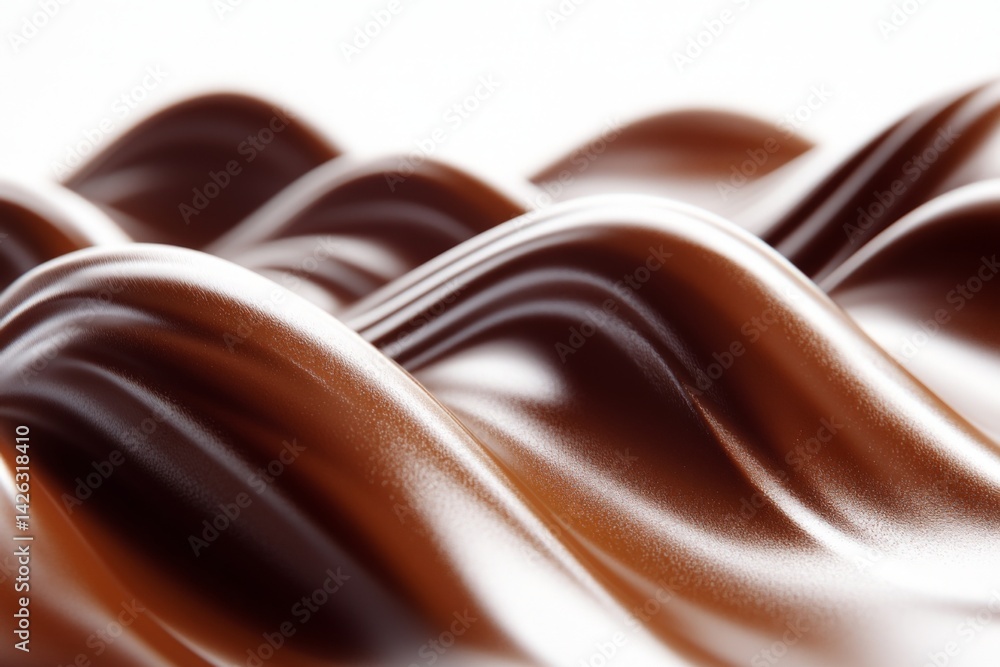 Poster silky smooth chocolate waves create a rich texture in a dessert setting ideal for indulgent treats