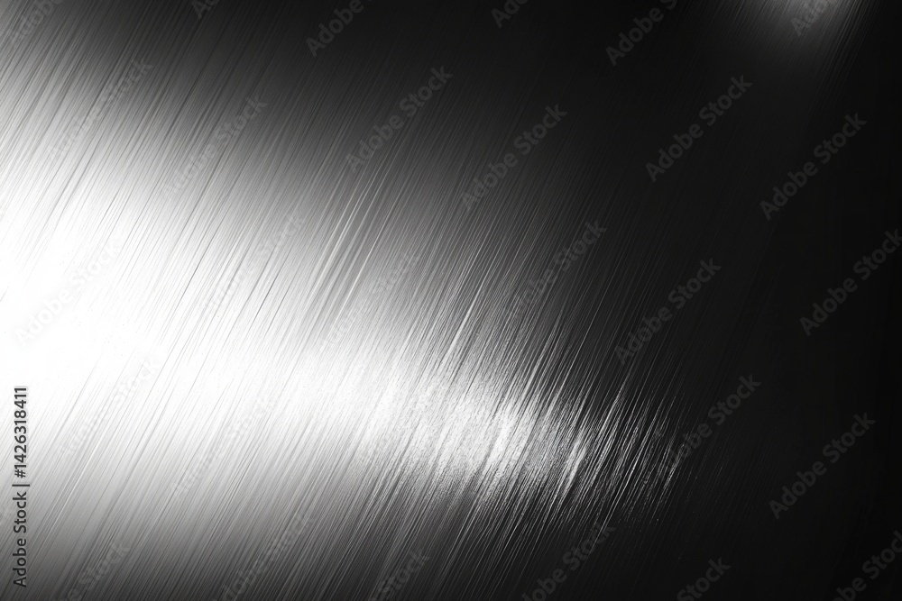Poster metallic surface with textured finish reflecting light during afternoon