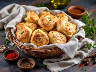 Fresh baked focaccia bread