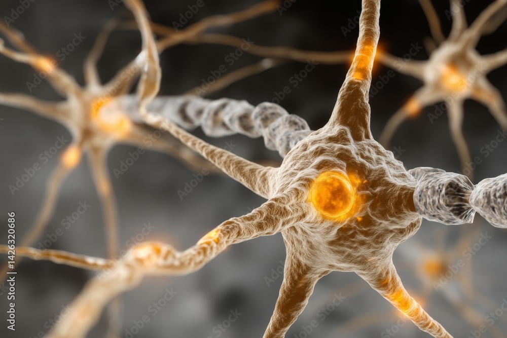 Leinwandbilder exploration of neural networks showcasing interconnected neurons under microscopic view