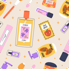 Cosmetics seamless pattern