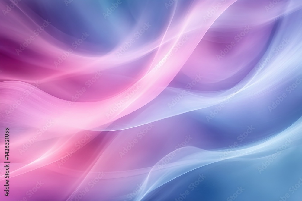 Leinwandbilder Swirling colors create a mesmerizing abstract design that captivates the viewer's attention in soft hues of pink and blue