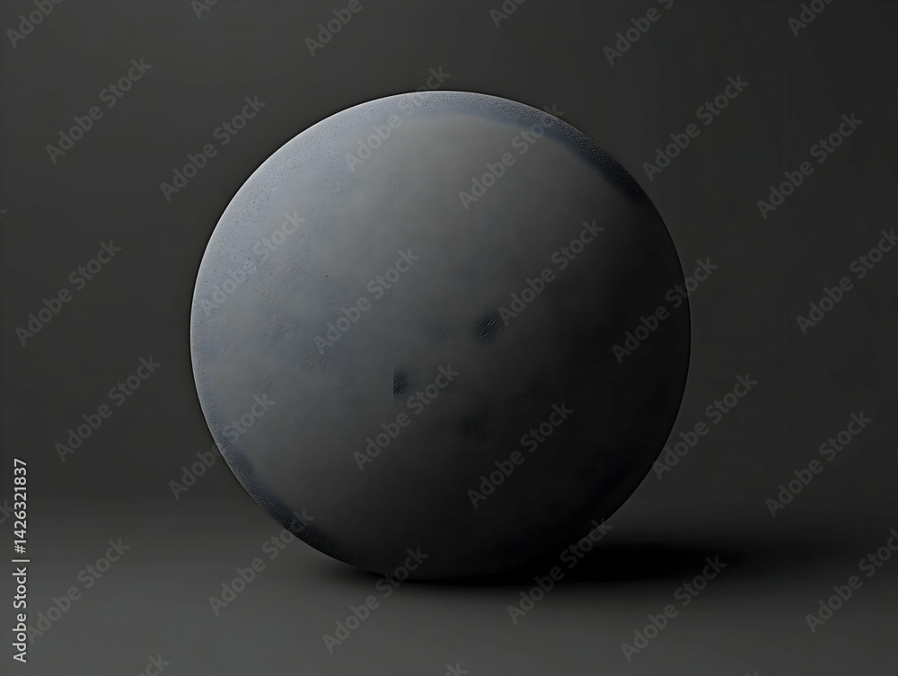 Fototapete spherical form on a smooth surface rendered in neutral grays with textured surface and subtle gradat