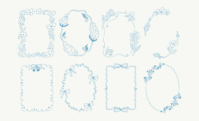 Set of coquette blue frames