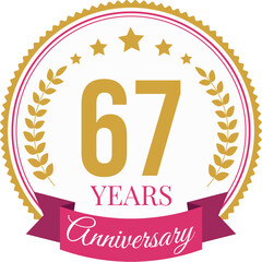 Logo 67 Years Anniversary Celebration Design Template.