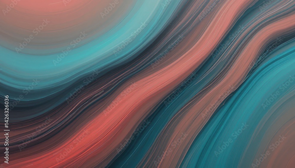 Poster dynamic waves of abstract art digital canvas colorful patterns modern aesthetic close-up view visual