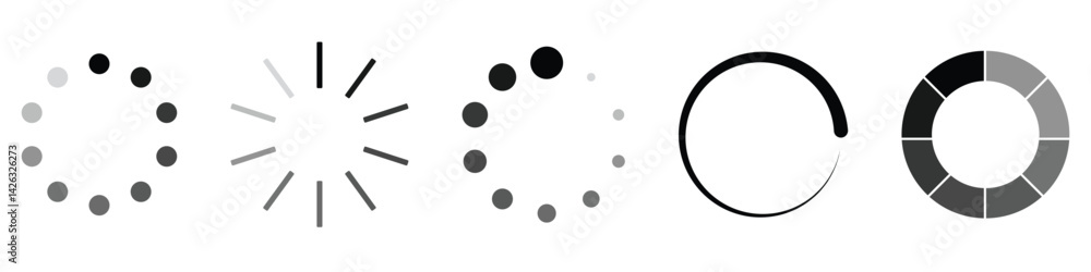 Poster loading icons vector set. loading icon set on white background, isolated loading icon set, vector il
