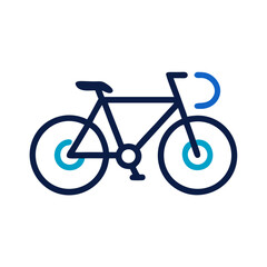 Fototapeta premium Modern Bicycle Icon on Black Background | Sport, Health and Transportation