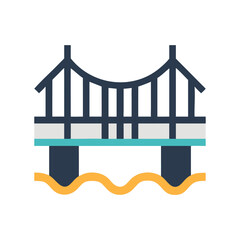 Iconic Bridge Illustration: Modern Design for Transportation and Infrastructure