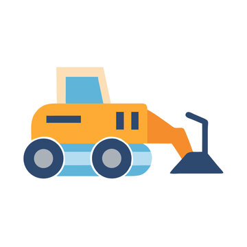 recommend clip art: Stylized Illustration of a Yellow Skid Steer Loader on Black Background