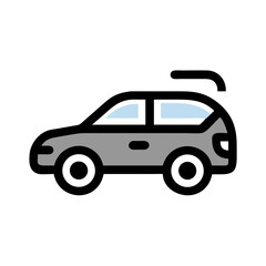 Simple Vector Car Illustration with Black Background, Transportation Concept, Automotive