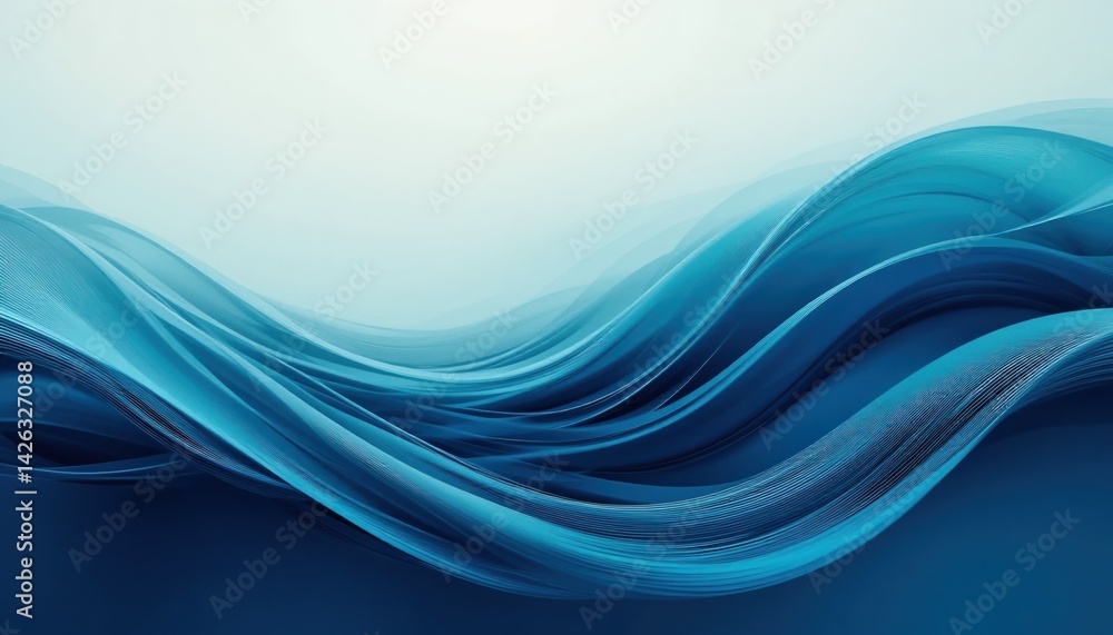 Poster flowing ocean waves seaside abstract art tranquil atmosphere aerial perspective fluid dynamics for v