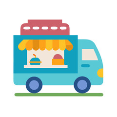 Fototapeta premium Cute Food Truck Illustration Icon: Fast Food, Catering, and Mobile Business
