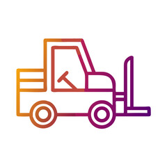 Abstract Forklift Illustration with Gradient Colors on Black Background