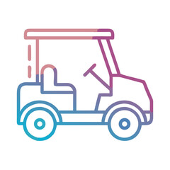 Modern Gradient Golf Cart Illustration on Black Background for Design Projects