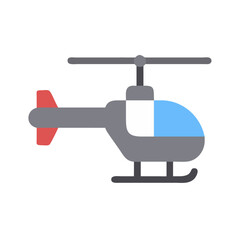 Minimalist Vector Illustration of a Helicopter Against Black Backdrop, Transportation Concept