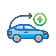 Electric Car Charging Icon: Sustainable Transportation and Renewable Energy
