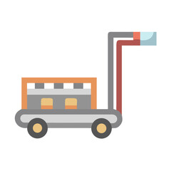 Flat Design Hand Truck Illustration for Deliveries, Logistics, and Transportation