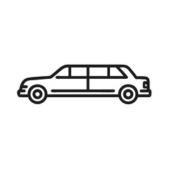 Limousine Icon Outline on Black Background: Transportation, Luxury, and Elegance