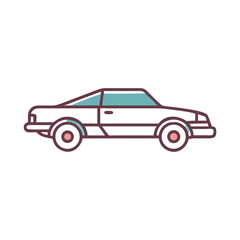 Fototapeta premium Retro Car Illustration: Vintage Vehicle with Teal Windows on Black Background
