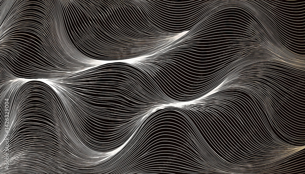 Poster striking wavy abstract vector background seamless curve wave design in cool tones, perfect for moder