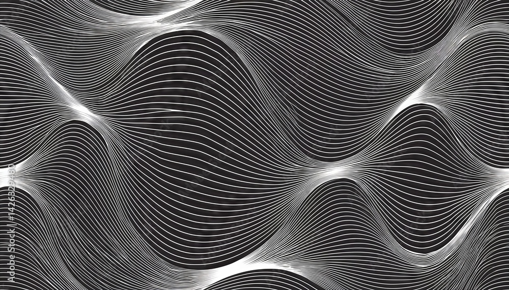 Poster wavy abstract vector background curve wave seamless pattern a vibrant, fluid design for digital art,