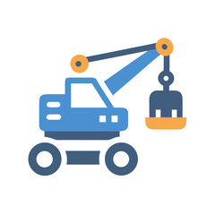 Construction Crane Icon Illustration: Machinery, Equipment, Building, and Technology