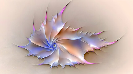 Fototapeta premium Abstract swirling pastel flower fractal art; digital design for website backgrounds