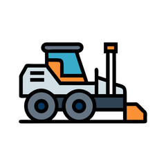 Street Sweeper Vehicle Icon, Urban Cleaning Machine, Road Maintenance Symbol